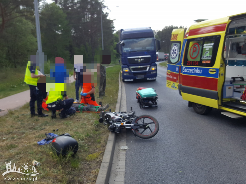 Wypadek pijanego motorowerzysty