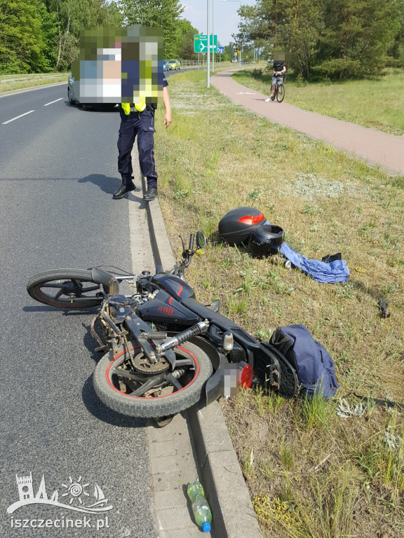 Wypadek pijanego motorowerzysty