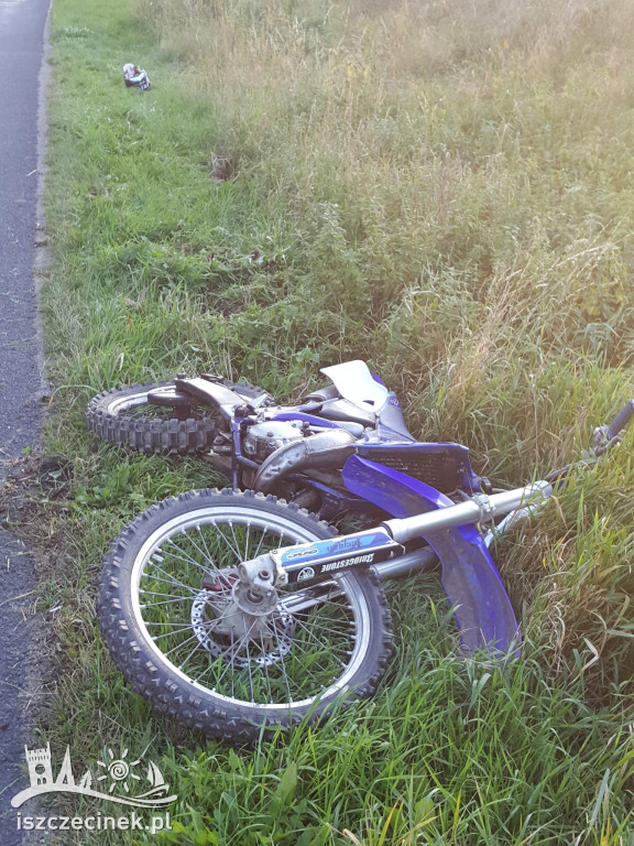 14-latek na crossie zderzył się z samochodem dostawczym. Chłopiec trafił do szpita