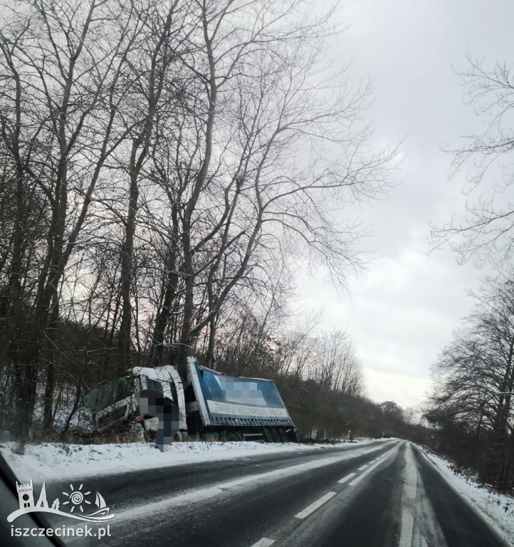 Ciężarówka roztrzaskała się na drzewie, na drodze wojewódzkiej nr 172.