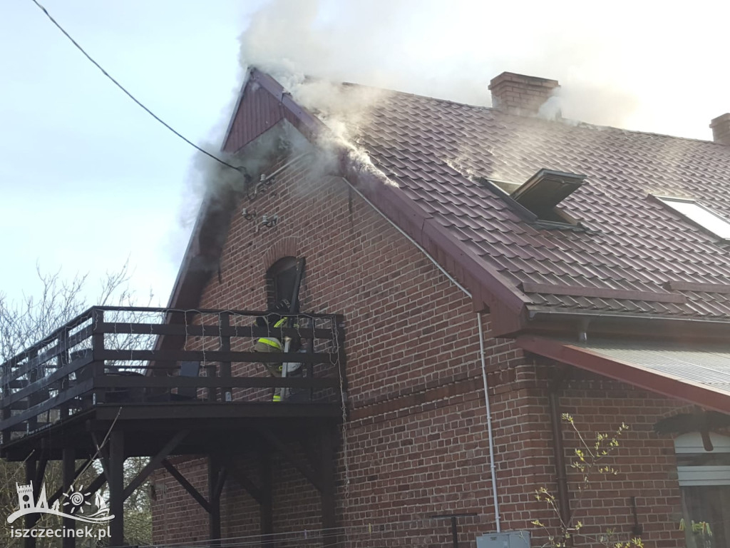 Pożar domu w gminie Biały Bór. Spłonęło poddasze
