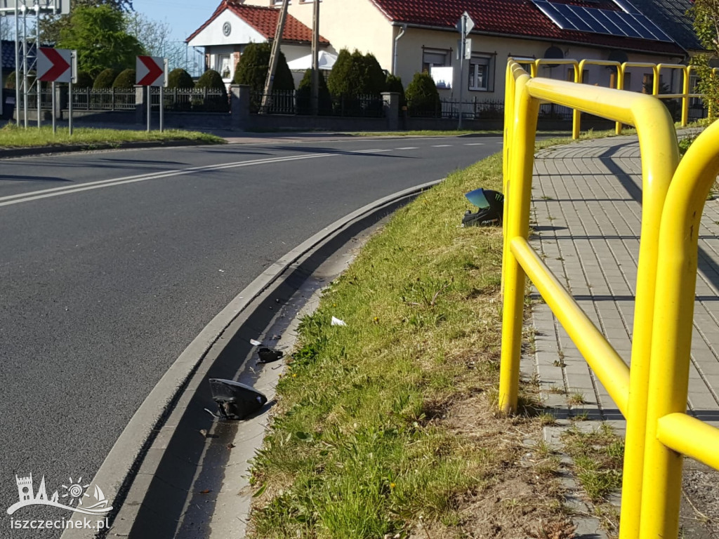 Zderzenie cysterny z motocyklem. O krok od tragedii w centrum Grzmiącej