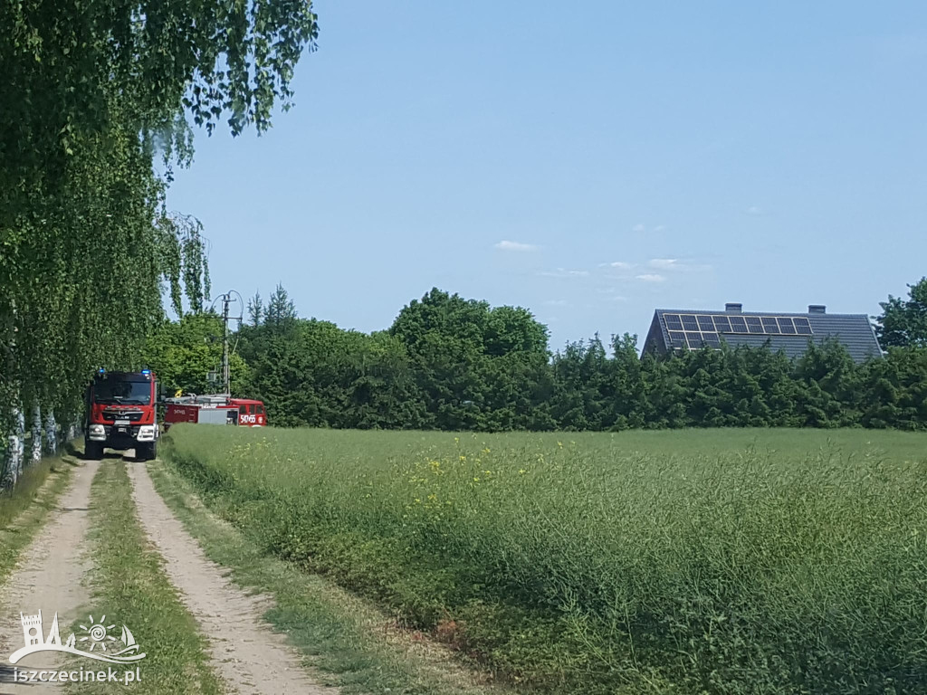 Mężczyzna spadł z drabiny na pręt. Poważny wypadek w Dzikach