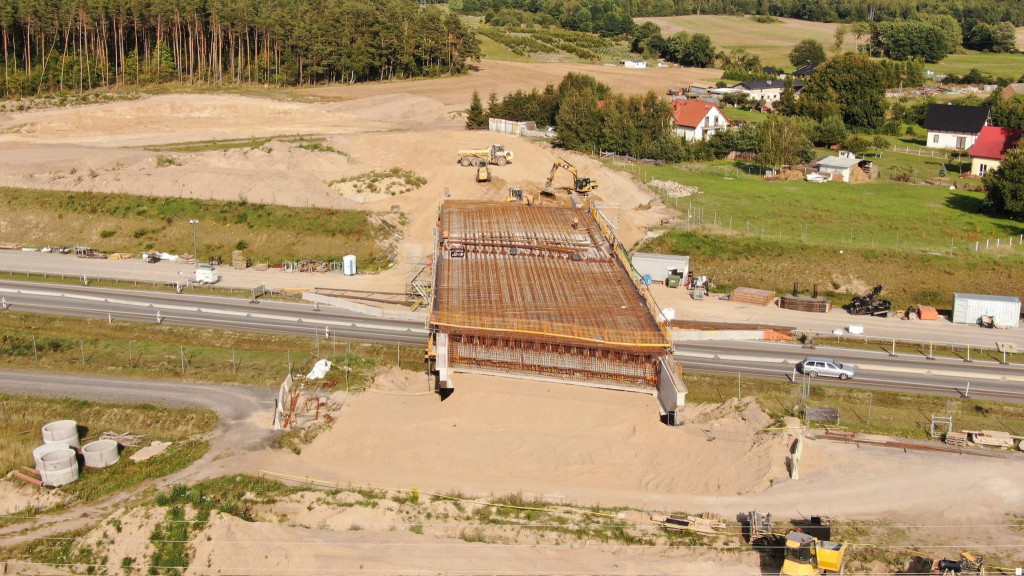 Obwodnica Szczecinka: postęp prac widoczny z lotu ptaka