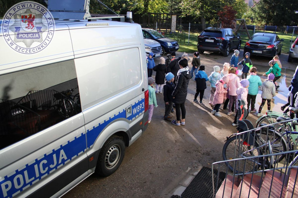 Kotki i żabki w policyjnym ambulansie pogotowia ruchu drogowego