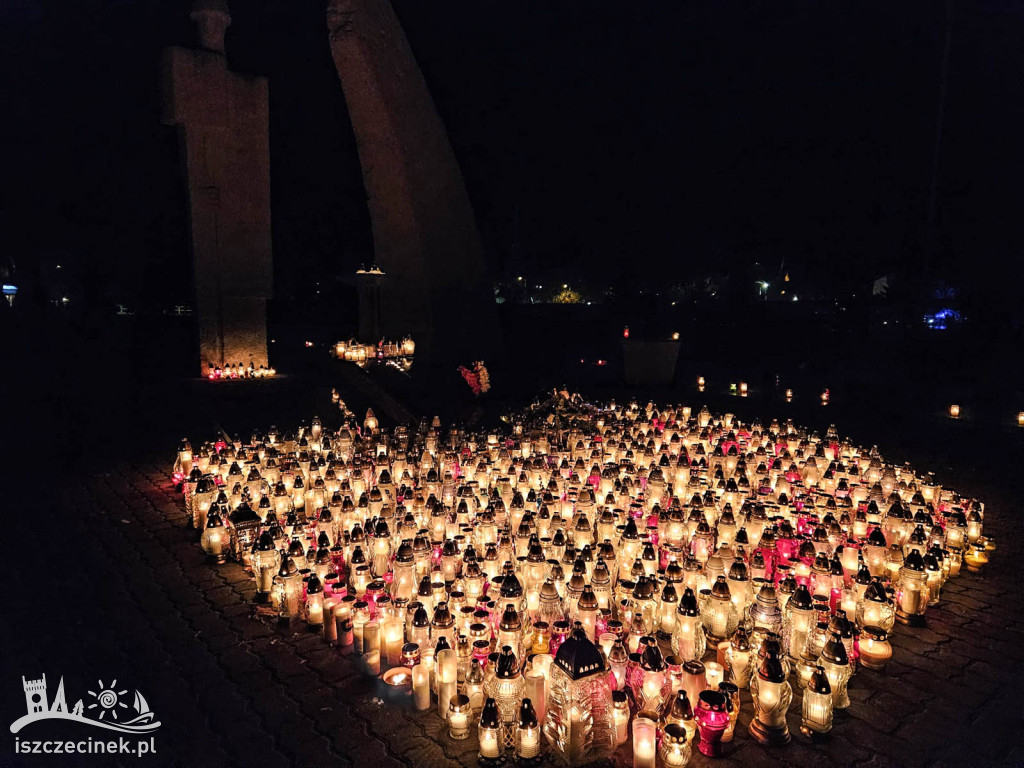 1 listopada. Szczecinecki cmentarz po zmroku