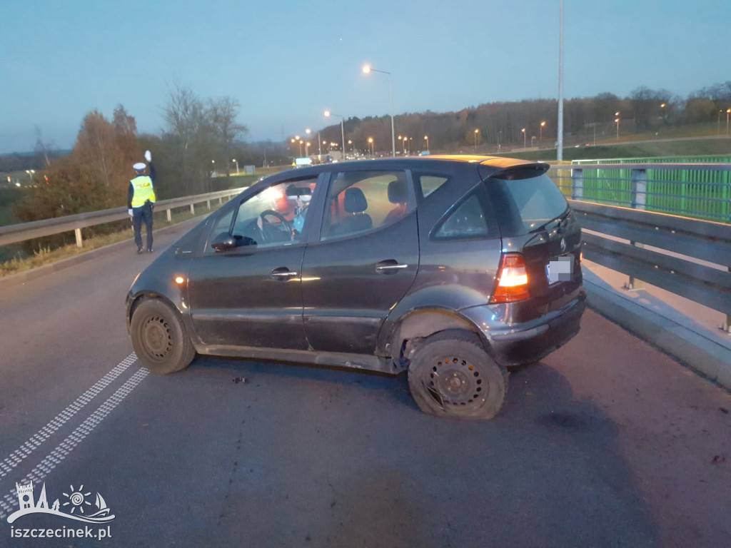 Kolizja na wiadukcie nad S11. Były duże utrudnienia w ruchu
