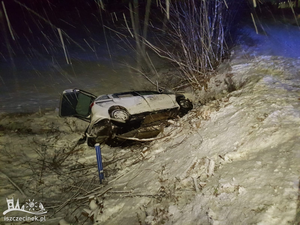 Wypadek pod Barwicami. Dwie młode osoby w szpitalu [ZDJĘCIA]