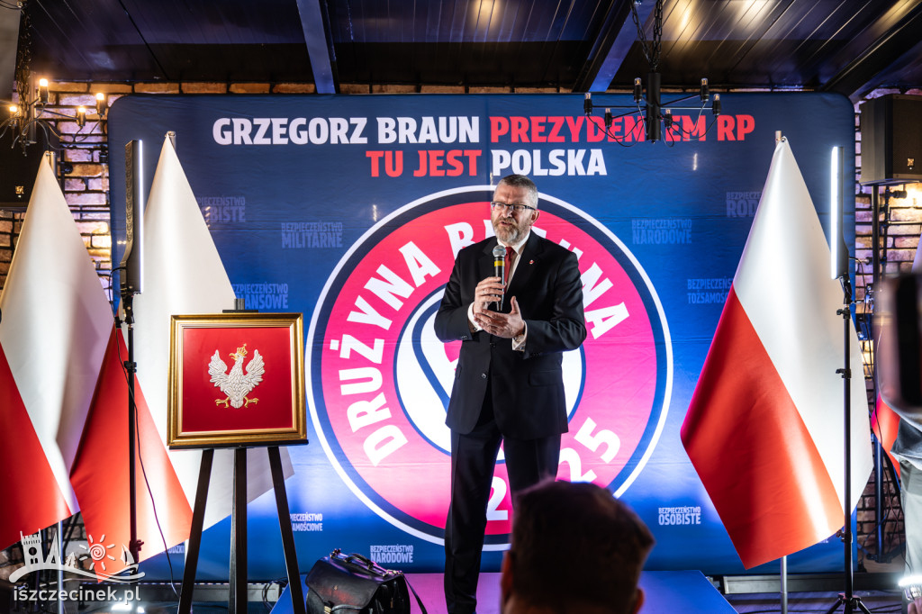 Grzegorz Braun w Szczecinku: ostre słowa o UE i polityce rządu