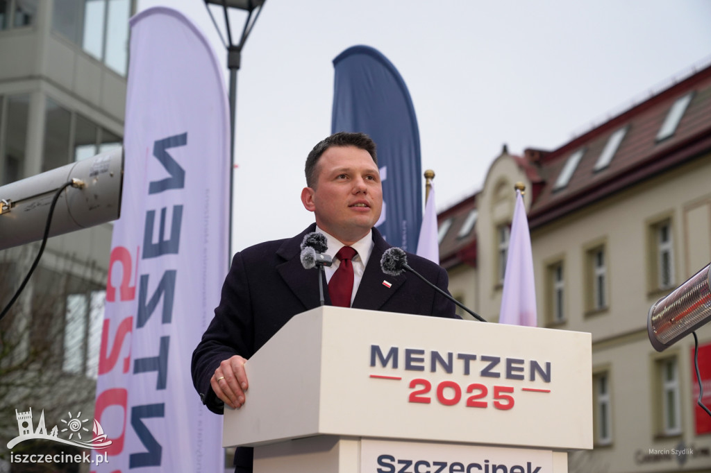 Sławomir Mentzen w Szczecinku – spotkanie na Placu Wolności przyciągnęło tłumy