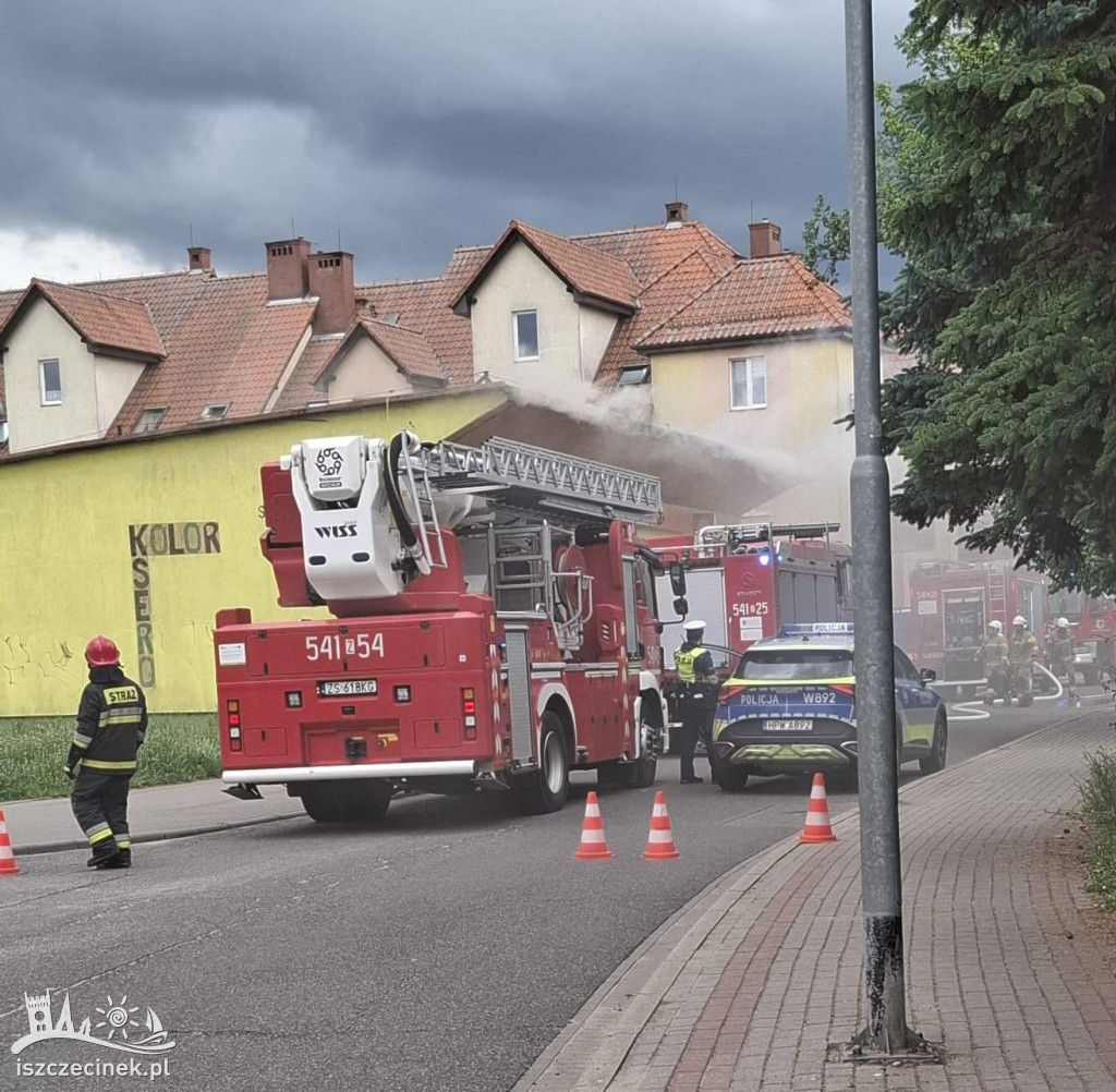 Strażacy w akcji na Zielonej – zdjęcia z pożaru