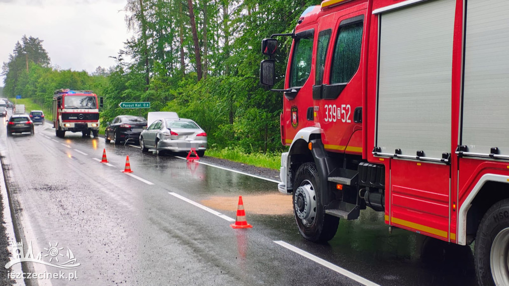 Tak wyglądało miejsce dwóch kolizji na DK25