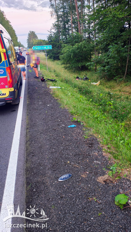 Tragiczny wypadek na DK25. Zginął motorowerzysta