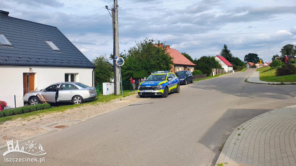 Pijany kierowca wjechał w budynek. Miał ponad 2 promile