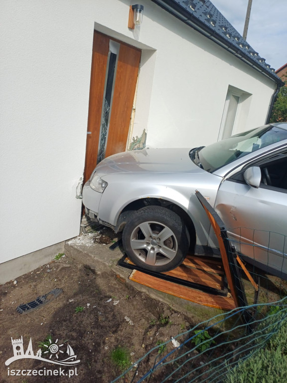 Pijany kierowca wjechał w budynek. Miał ponad 2 promile
