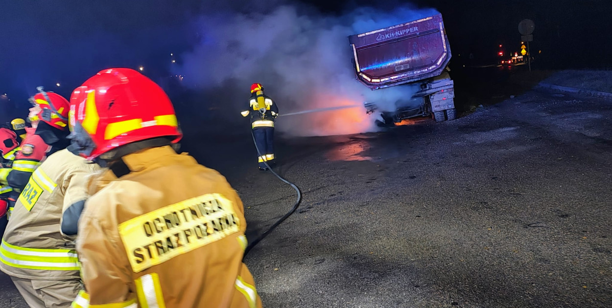 Pożar ciężarówki przy „Sokolniku”