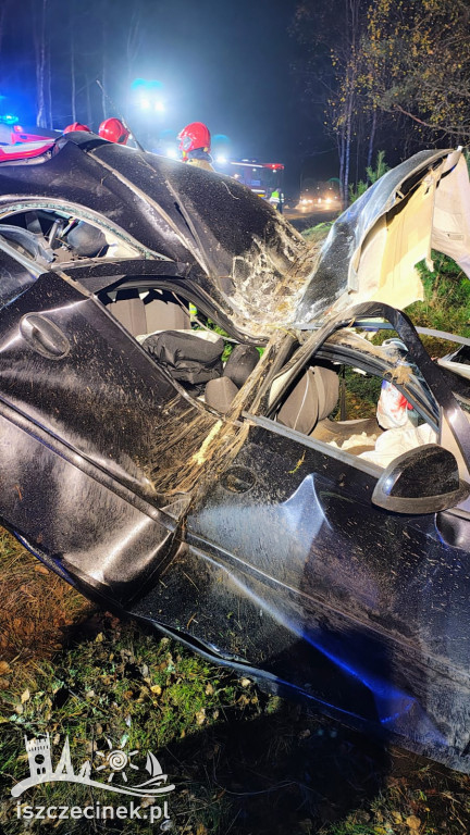 Nocny dramat pod Szczecinkiem – zdjęcia z miejsca zdarzenia