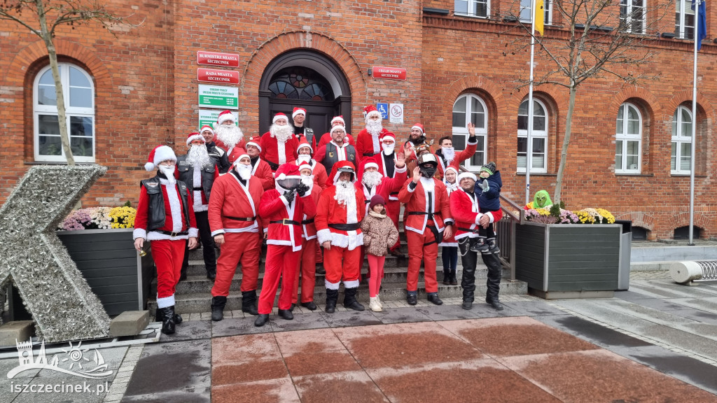 Moto Mikołaje na ulicach Szczecinka