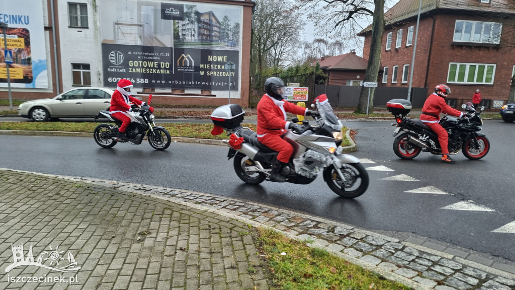 Moto Mikołaje na ulicach Szczecinka
