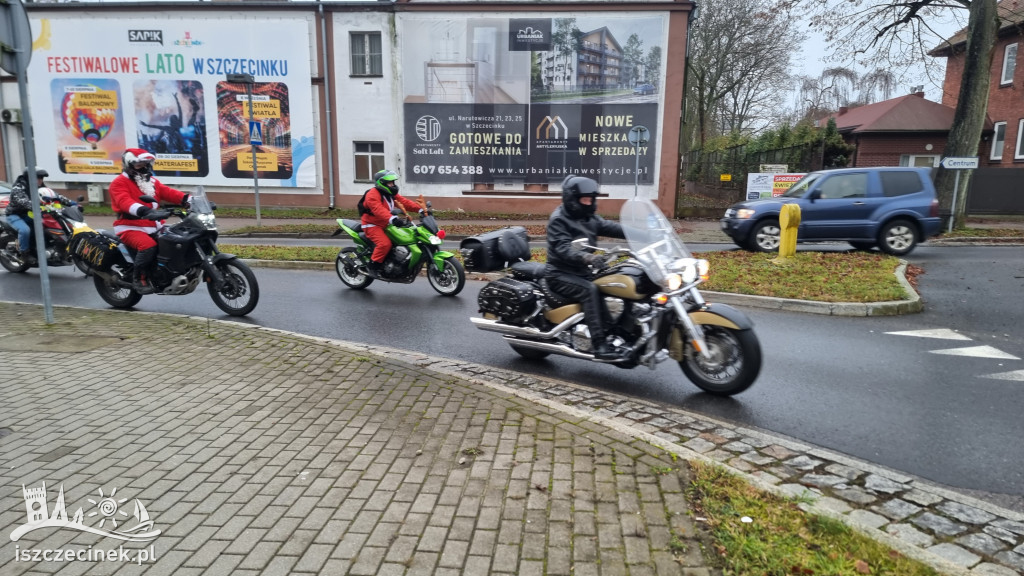 Moto Mikołaje na ulicach Szczecinka