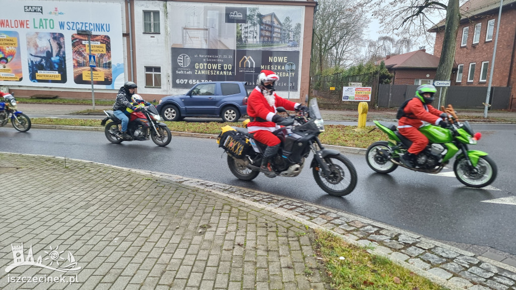 Moto Mikołaje na ulicach Szczecinka