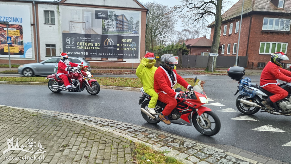 Moto Mikołaje na ulicach Szczecinka