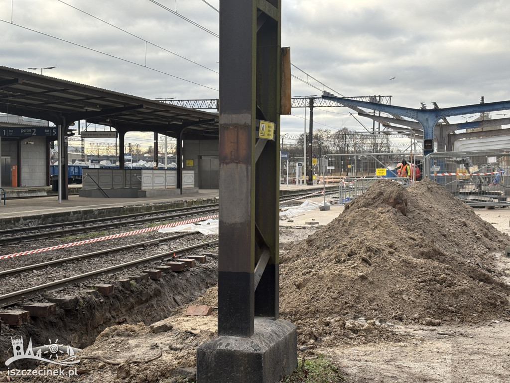 Remont peronów na dworcu PKP w Szczecinku