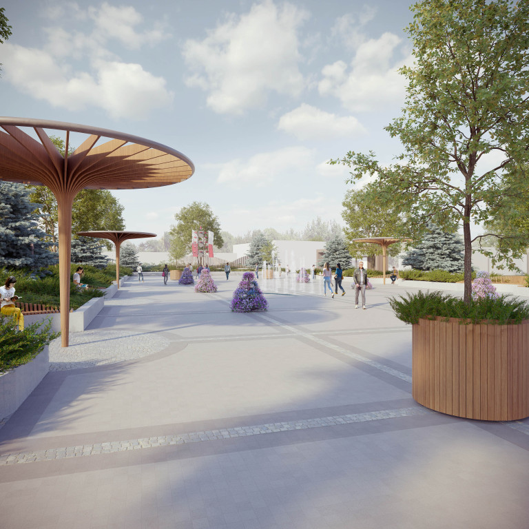 Wizualizacje nowego centrum Białego Boru