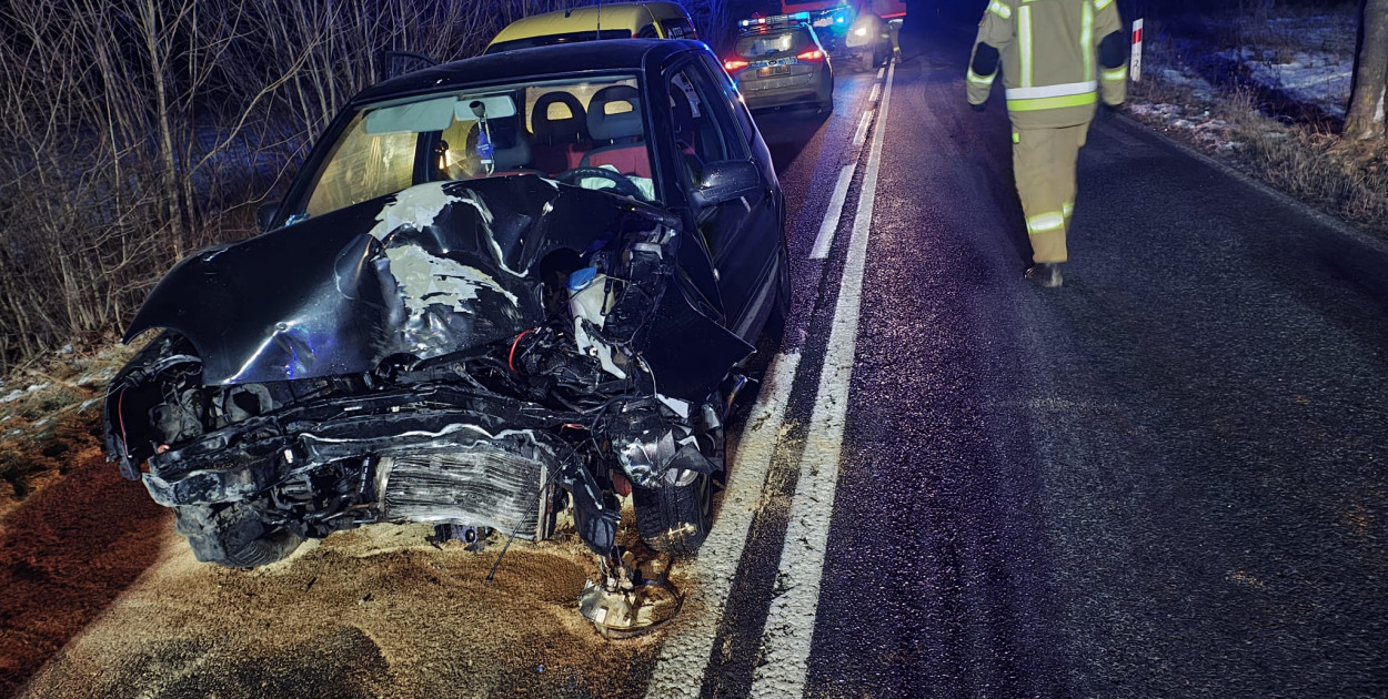 Nocny wypadek na DW172