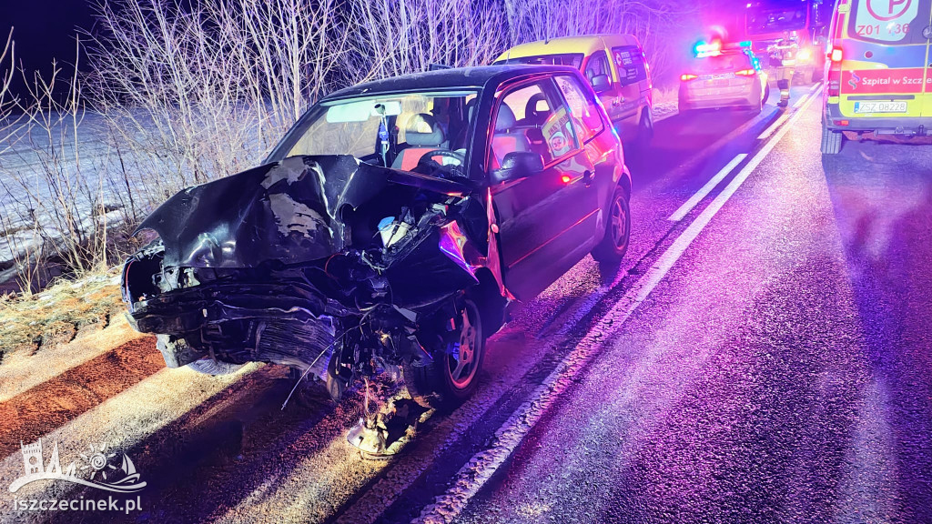 Nocny wypadek na DW172