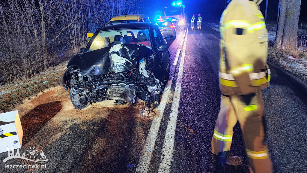 Nocny wypadek na DW172