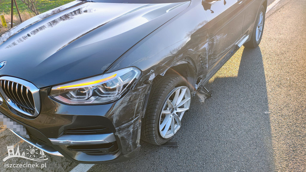 Wypadek na DK20 przy Gwdzie Wielkiej.