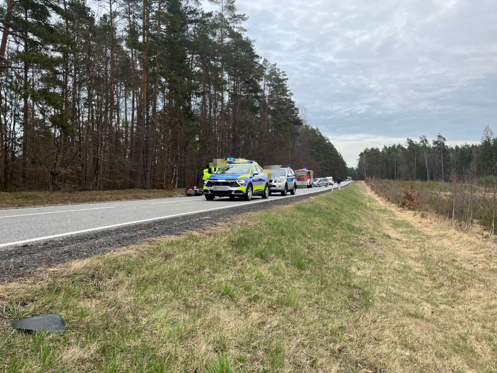 Wypadek na DK25 z udziałem motocykla