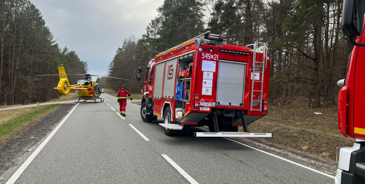 Wypadek na DK25 z udziałem motocykla