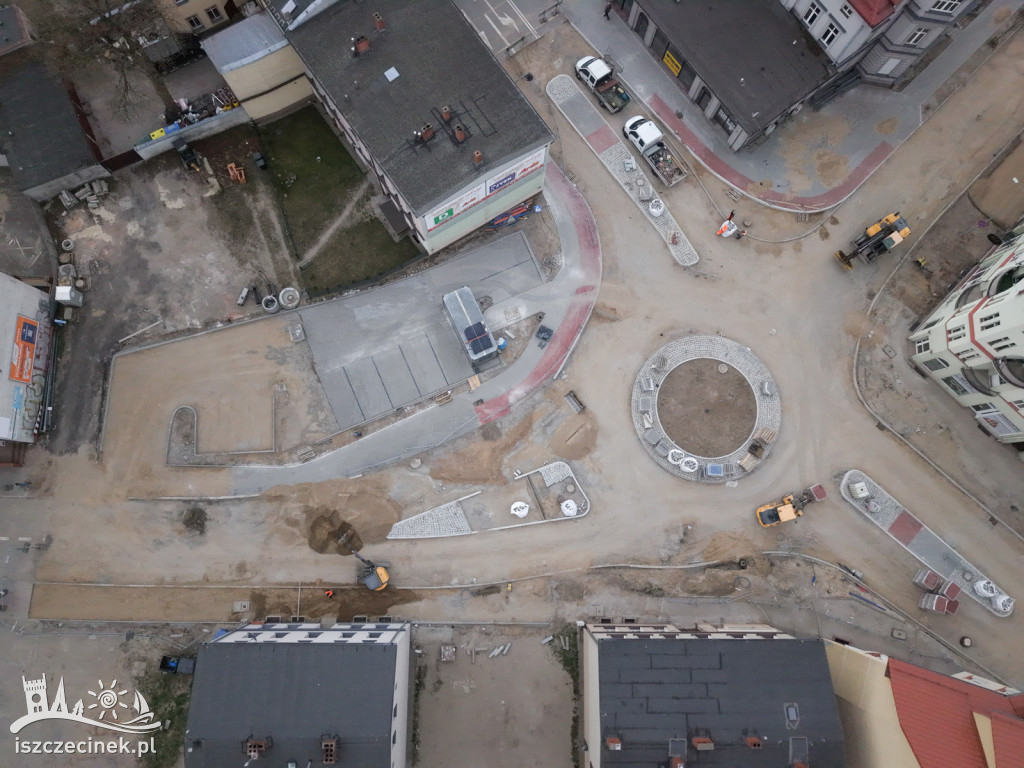 Budowa ronda w centrum Szczecinka