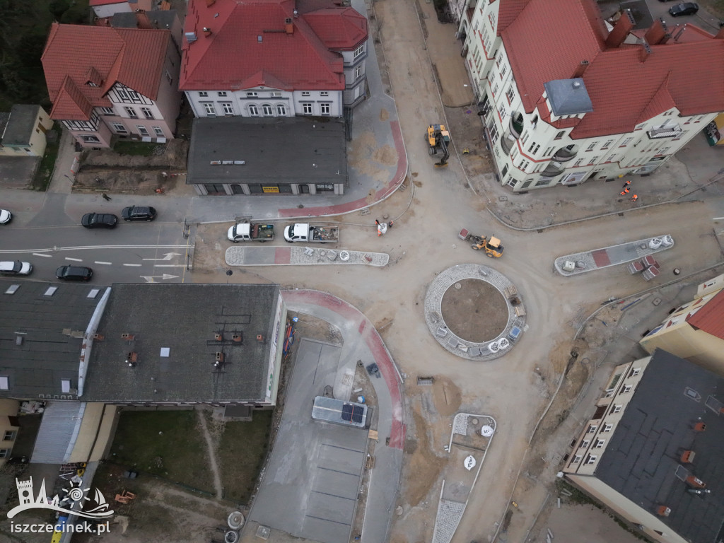 Budowa ronda w centrum Szczecinka