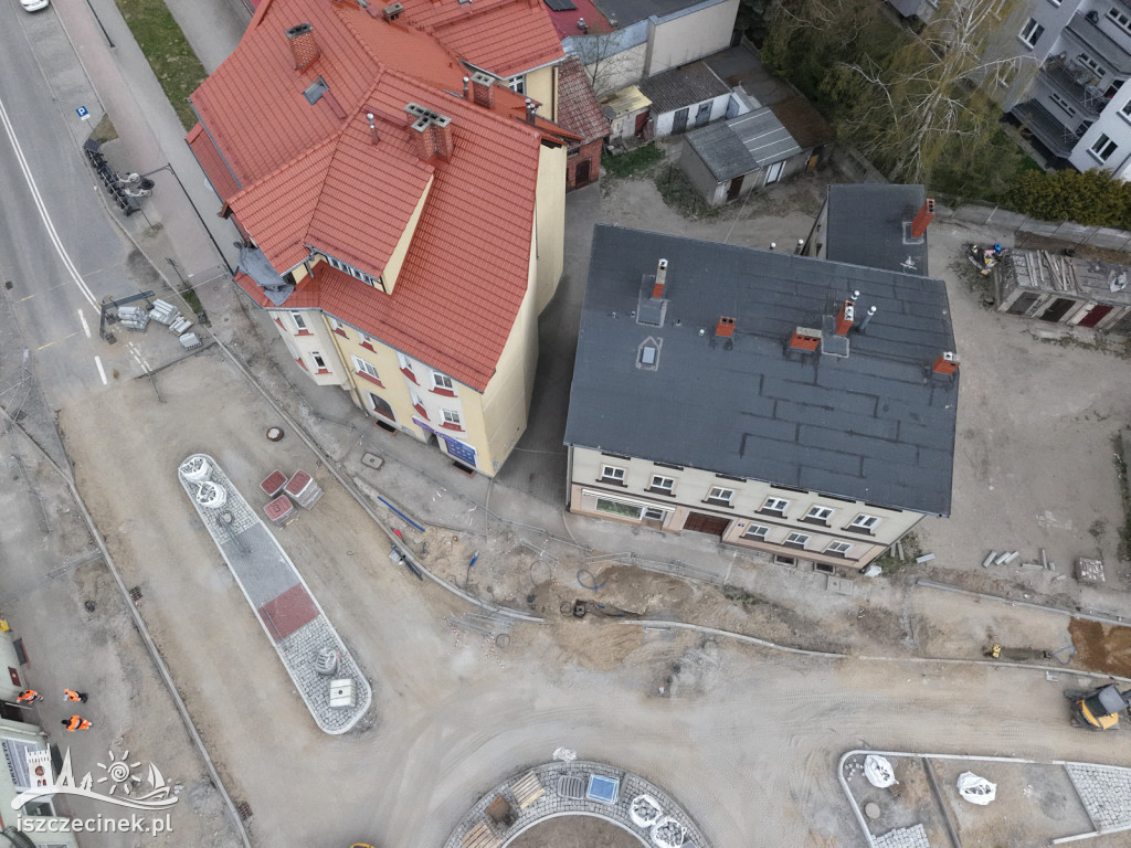 Budowa ronda w centrum Szczecinka