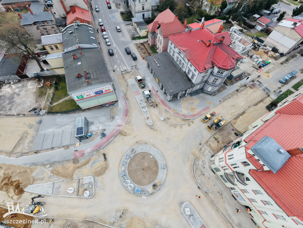 Budowa ronda w centrum Szczecinka