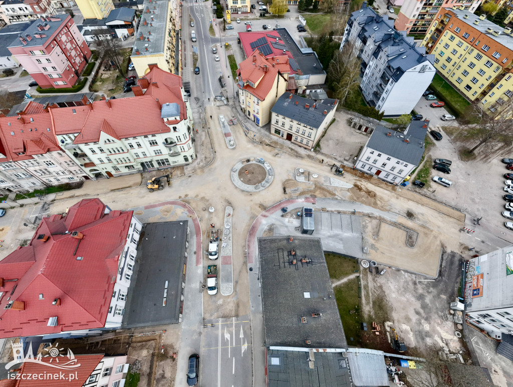 Budowa ronda w centrum Szczecinka
