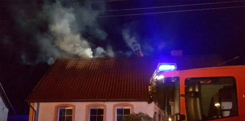 MOSINA. Pożar poddasza budynku mieszkalnego