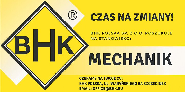 BHK Polska poszukuje pracownika na stanowisko MECHANIK -42532