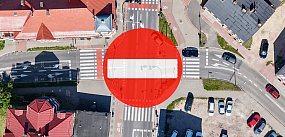 Skrzyżowanie w centrum Szczecinka zamknięte