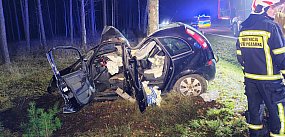 Nocny wypadek pod Szczecinkiem.