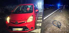 Auto uderzyło w rowerzystę. Wypadek pod Krągami