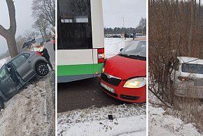 Marznące opady i gołoledź. Wiele kolizji, na szczęście bez rannych.