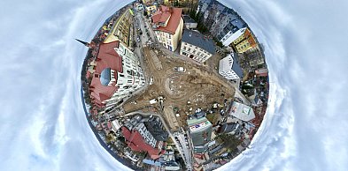 Budowa ronda w centrum Szczecinka. Widać już zarys nowego układu dróg