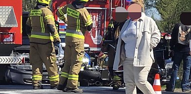 Wypadek na DK20. Motocyklista poszkodowany