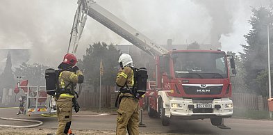 Pożar domu przy ul. Żeglarskiej w Szczecinku.