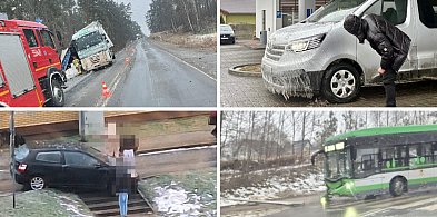 Skrajnie trudne warunki w Szczecinku. Służby walczą z gołoledzią