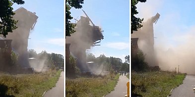BARWICE. Runęła stara wieża ciśnień. -49238